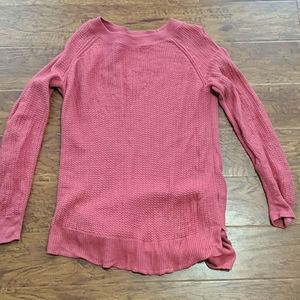 pink knit sweater